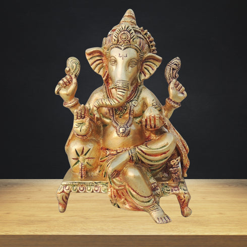 Brass Ganesh Ji God Idol Statue 2.86 Kg